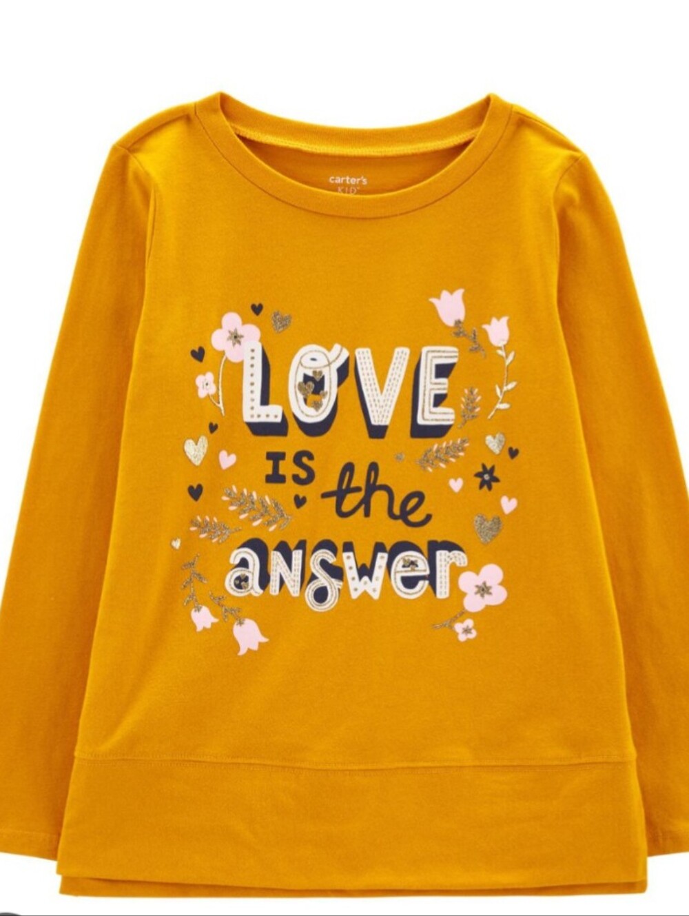 3/$15 Girls Long-Sleeve Graphic Tee S6 Love Is The Answer Like New